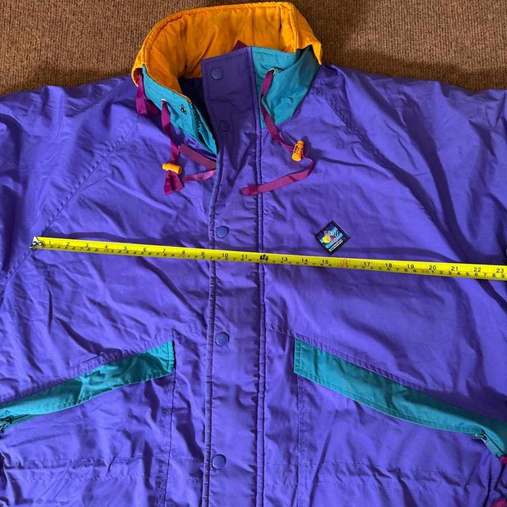 Vintage Sunbelt Sportswear Ski Jacket Purple Colorblock 90s Parka Mens XL B+ fit